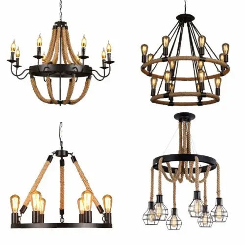 Canopy French County Industrial Chandelier - Chandelier Singapore (Credit: Lightmakers)