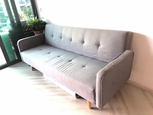 Castlery Nathan Sofa Bed - Luxurious velvet finish - Sofa Bed Singapore (Credit: Carousell)