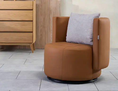 Club Swivel Leather Armchair - Armchair Singapore (Credit: Cellini)