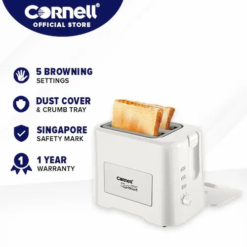 Cornell 2 Slice Pop-Up Bread Toaster CT-EDC2000 - Toaster Singapore (Credit: Lazada)