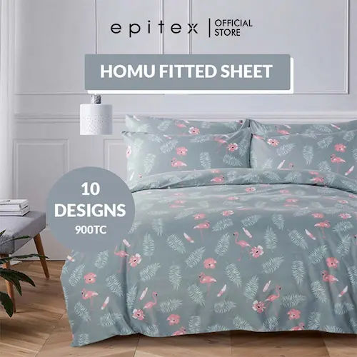 Epitex New Silkysoft 900TC SP9052 Series - Cotton Bedsheet Singapore (Credit: Shopee)