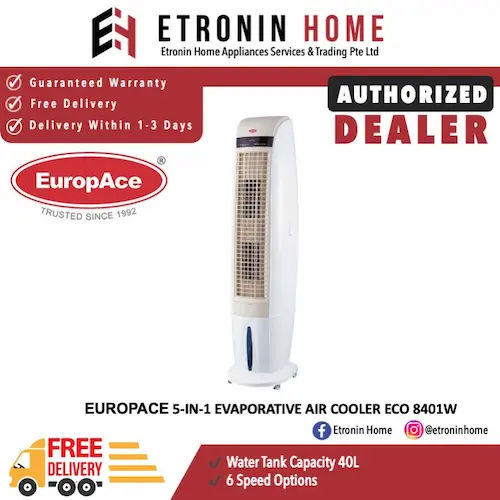 EuropAce 5-In-1 Portable Air Cooler Eco 8401W - Air Cooler Singapore (Credit: Lazada)
