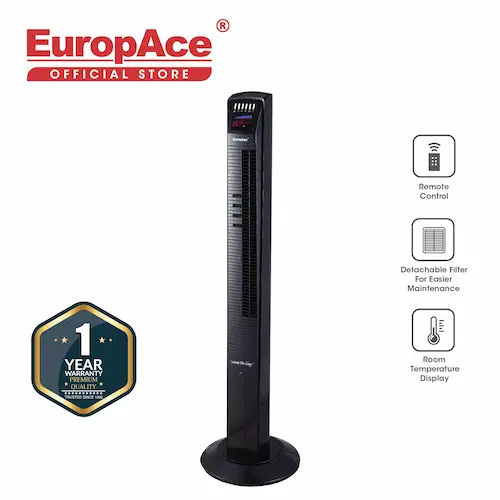 EuropAce 1.1m Tower Fan with Remote - Tower Fan Singapore