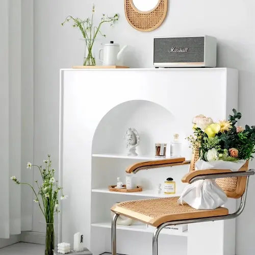 Fireplace-Style Display Shelf - Minimalist Furniture Singapore (Credit: Fireplace-Style Display Shelf)