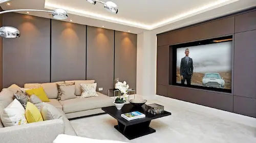 Hidden Storage Behind Walls - Living Room Design Singapore (Credit: Pinterest)