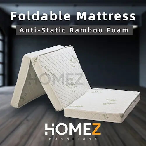 Homez 3-inch Foldable Anti-Static Bamboo Foam Mattress - Foldable Mattress Singapore (Credit: Shopee)