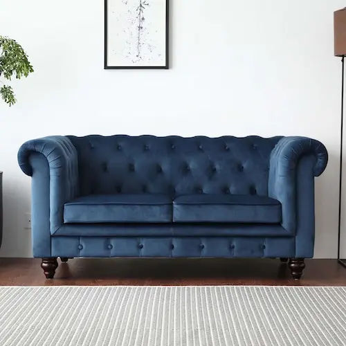 Hugo Chesterfield Sofa - Fabric Sofa Singapore (Credit: BedandBasics)
