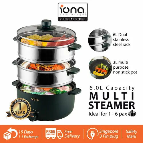 IONA 6L Multifunction Food Steamer - Food Steamer Singapore (Credit: Lazada)