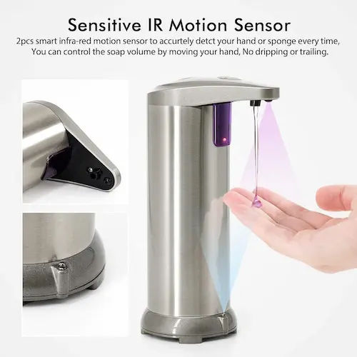 Kidun Automatic Stainless Steel Touchless Soap Dispenser - Automatic Soap Dispenser Singapore (Credit: Amazon)