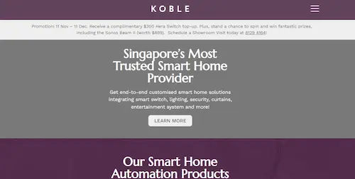 Koble - Smart Home Singapore (Credit: Koble)