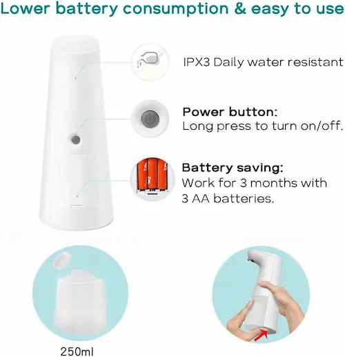 LAOPAO Foaming Soap Dispenser - Automatic Soap Dispenser Singapore (Credit: Amazon)