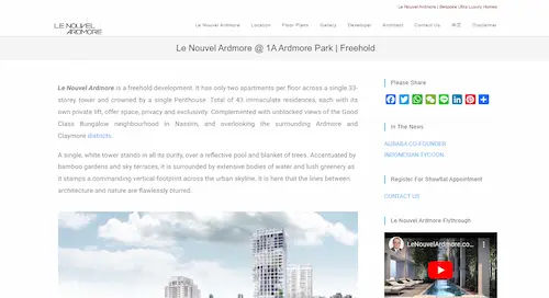 Le Nouvel Ardmore - Luxury Condo Singapore (Credit: Le Nouvel Ardmore)