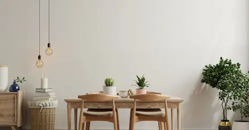 Low seating dining table in natural wood - Japanese Interior Design Singapore