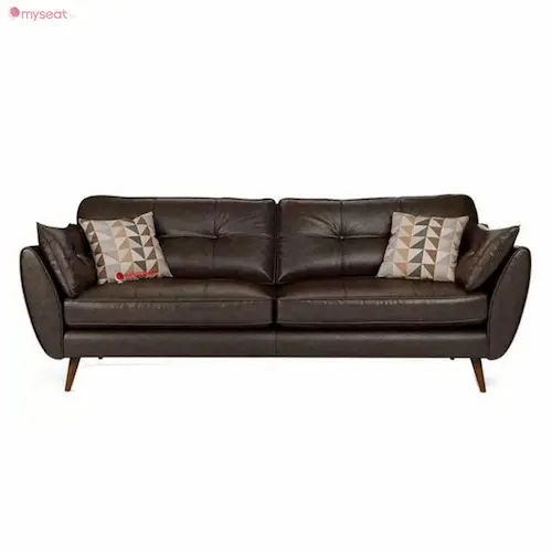 MYSEAT.sg MALMO Genuine Leather Scandinavian Sofa - Leather Sofa Singapore (Credit: Shopee)