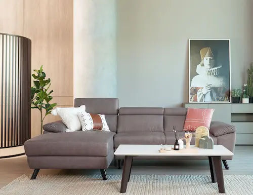Marvin L-Shape Fabric Sofa - Fabric Sofa Singapore (Credit: Cellini)
