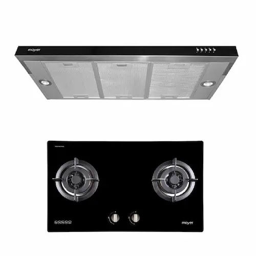 Mayer Bundle: Burner Glass Hob + Slimline Hood - Cooker Hood Singapore (Credit: Lazada)