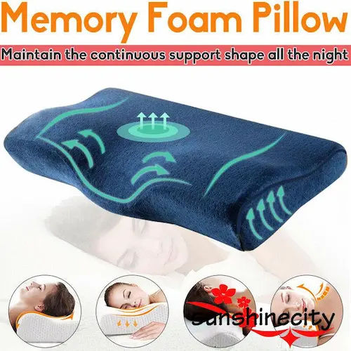 Posture Correction Curve Memory Pillow - Memory Foam Pillow Singapore (Credit: Shopee)