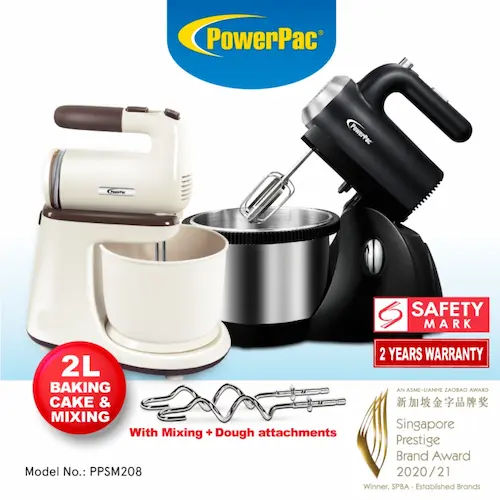 PowerPac Hand Mixer With Bowl PPSM208 - Hand Mixer Singapore (Credit: Lazada)