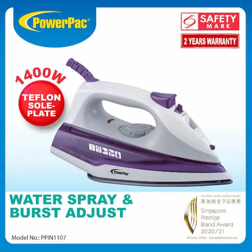 PowerPac PPIN1107 - Steam Iron Singapore (Credit: Lazada)