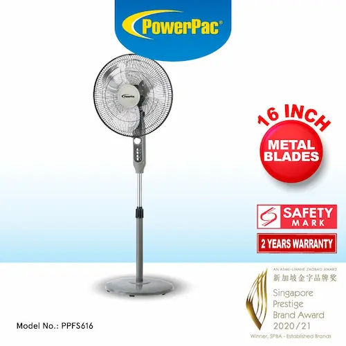 PowerPac Standing Fan PPFS616 - Standing Fans Singapore (Credit: Shopee)