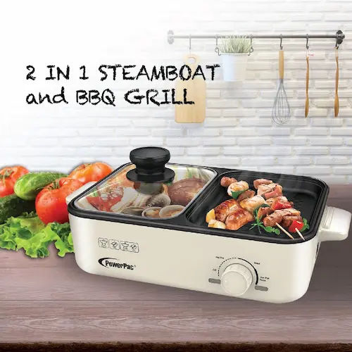 PowerPac Steamboat with BBQ Grill - Multicooker Singapore (Credit: Lazada)