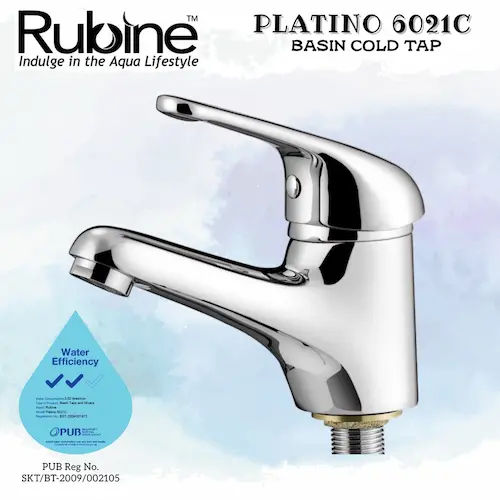 Rubine Basin Cold tap PLATINO 6021C - Basin Tap Singapore (Credit: Shopee)