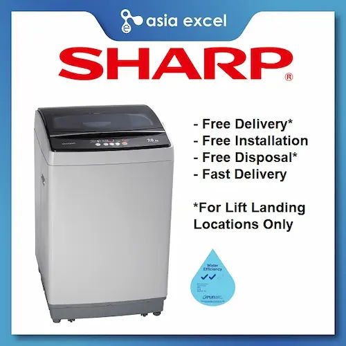 Sharp Washing Machine ESX705 7KG - Best Front Load Washing Machine Singapore (Credit: Shopee)