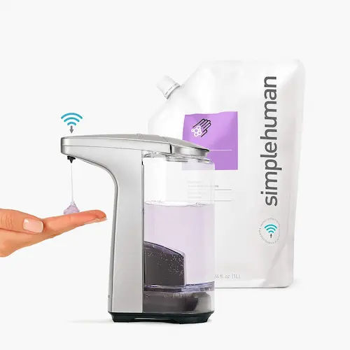 Simplehuman Brushed Nickel Soap Sensor Pump - Automatic Soap Dispenser Singapore (Credit: Amazon)