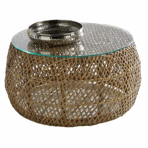 Sumatra Coffee Table with Glass Top - Coffee Table Singapore (Credit: Sunshine Wicker)