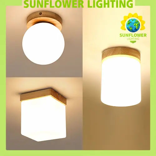 Sunflower Wood Ceiling Light - Ceiling Light Singapore (Credit: Lazada)