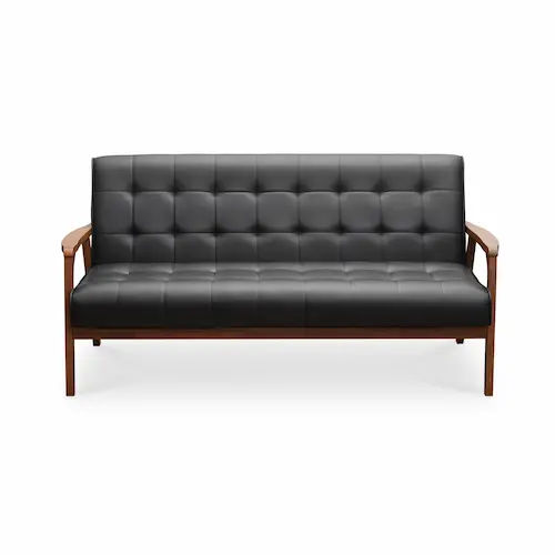 Tucson 3-Seater Sofa – Cocoa, Espresso (Faux Leather) - Leather Sofa Singapore