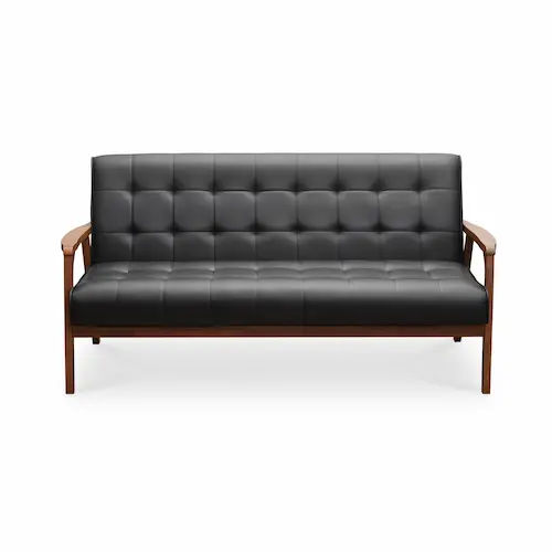 Tucson 3-Seater Sofa – Cocoa, Espresso (Faux Leather) - Leather Sofa Singapore (Credit: Hipvan)