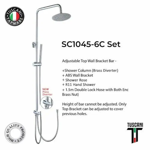 Tuscani Tapware SC1045-6 Rain Shower Set - Rain Shower Set Singapore (Credit: Shopee)