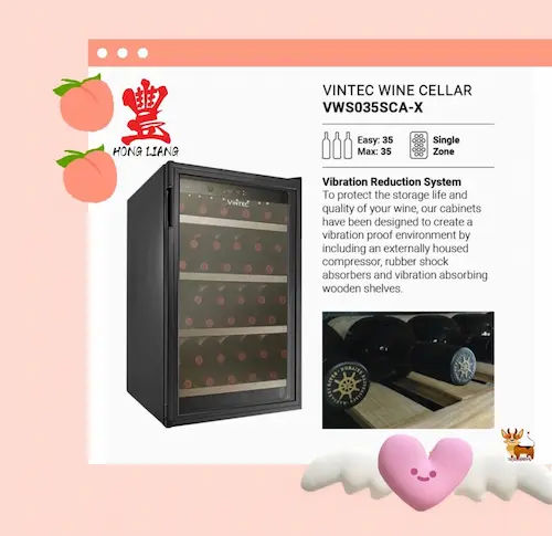 Vintec VWS035SCA-X Classic - Wine Chiller Singapore (Credit: Lazada)