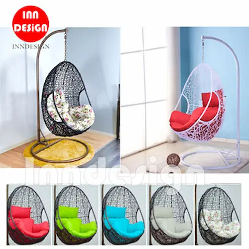 iNNDESIGN Balcony Outdoor Furniture / Swing Chair - Swing Chairs Singapore (Credit: Qoo10)