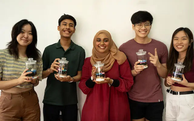 Terrarium Singapore clients after a terrarium workshop in singapore