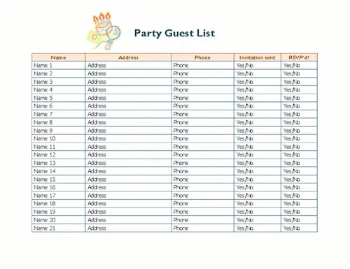 Create a Guest list