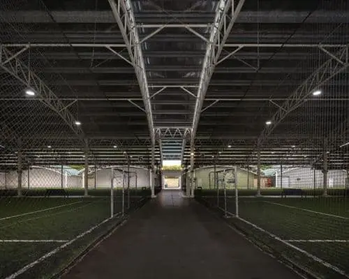 Row of sheltered pitches at Kick Off Kovan