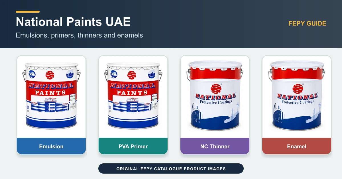 National Paints in the UAE: Emulsions, Primers, Thinners & Enamels