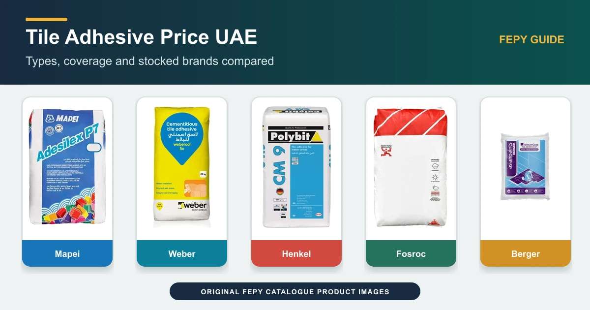 Tile Adhesive Price in the UAE — Types, Coverage & Rates