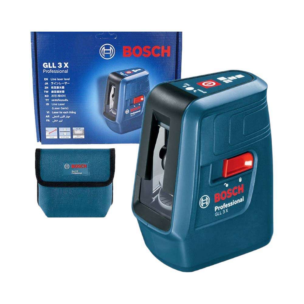 جهاز الليزر الخطي الاحترافي بوش (Bosch) لمهام التسوية حتى (15M) يعمل بالبطارية سلسلة (GLL 3X) موديل (0601063CJ0)  1