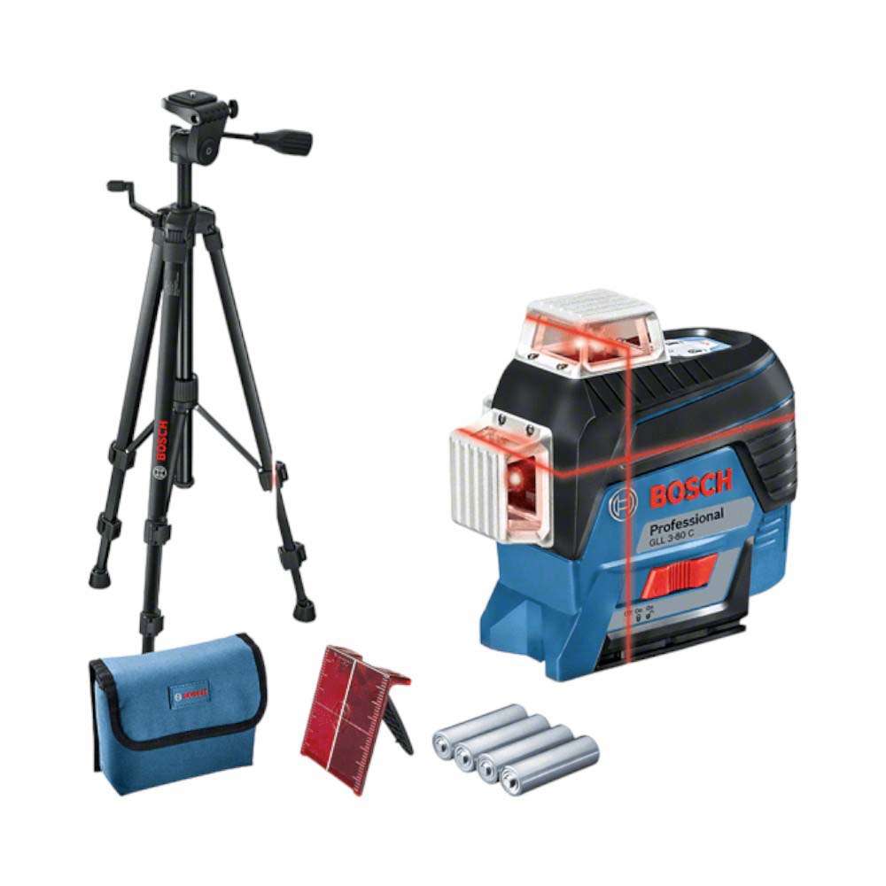 جهاز تحديد المستويات الليزري (Bosch) موديل (GLL 3-80C + BT150) 6