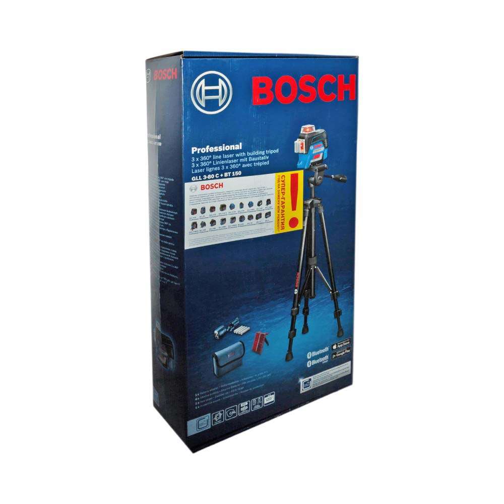 Bosch Professional GLL 3-80 C BT 150 (0601063R01) 12V Li-Ion Line Laser Level with Tripod 9