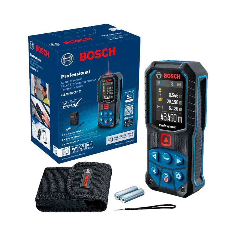 جهاز القياس الليزري الرقمي من بوش (Bosch) يعمل ببطارية (1.5V) سلسلة (GLM 50-27) موديل (0601072T00) 3