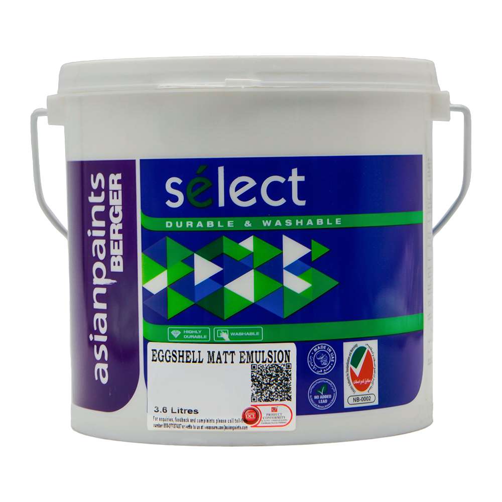 Asian Paints Berger 3.6L Select Eggshell Emulion Matt - 8650 Camel 0