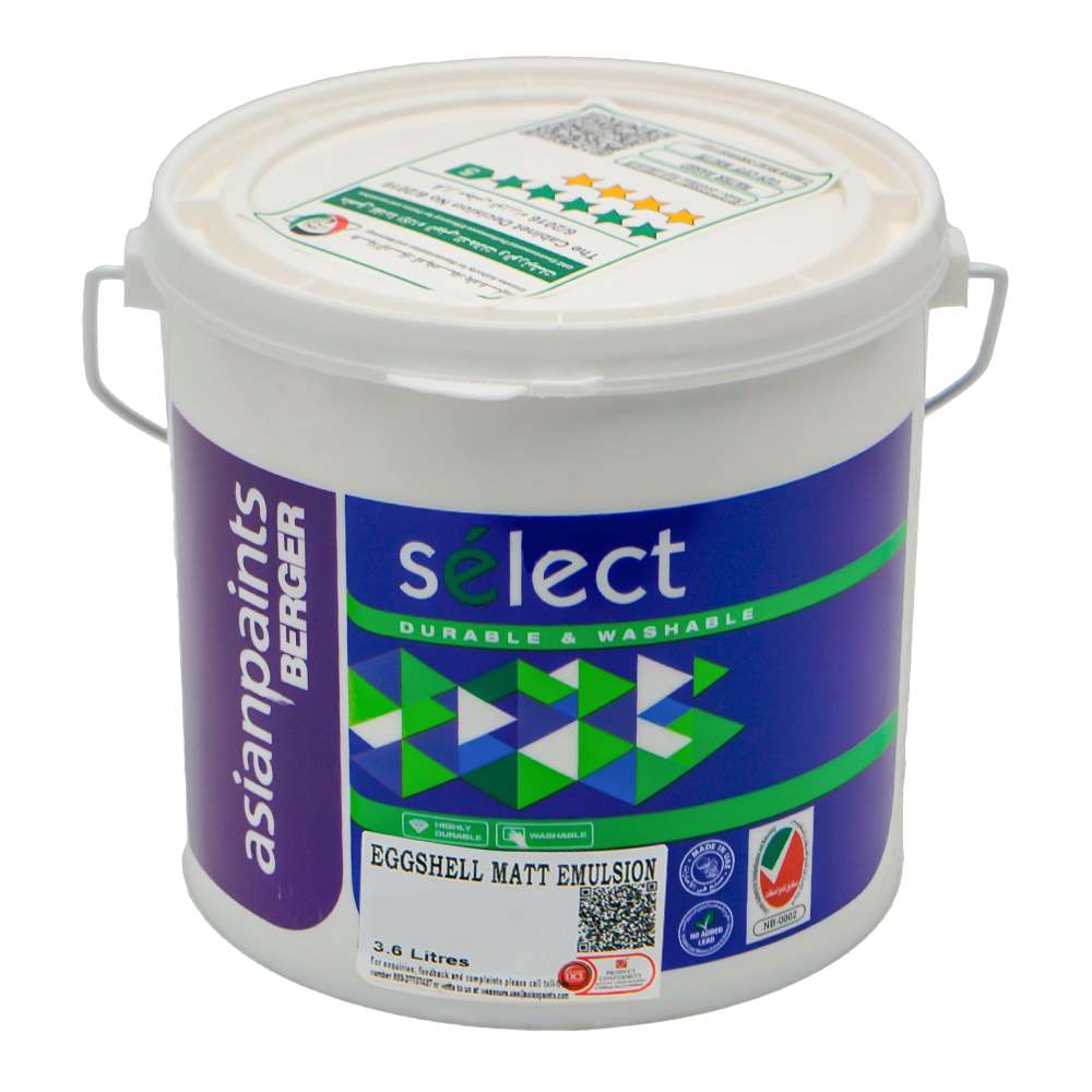 Asian Paints Berger Select Eggshell Emulion Matt 3.6L 7510 Bright Jade 1