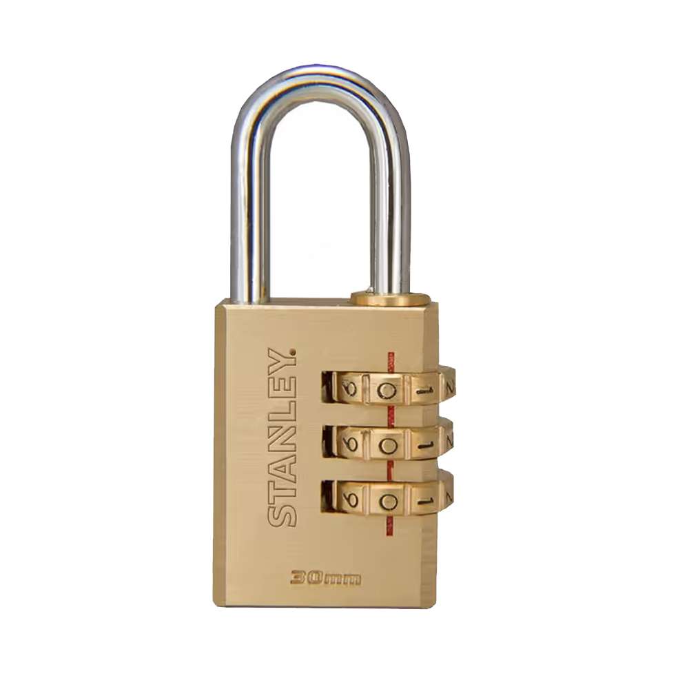 Stanley Padlock Brass 30mm 3-Digit Combination 0