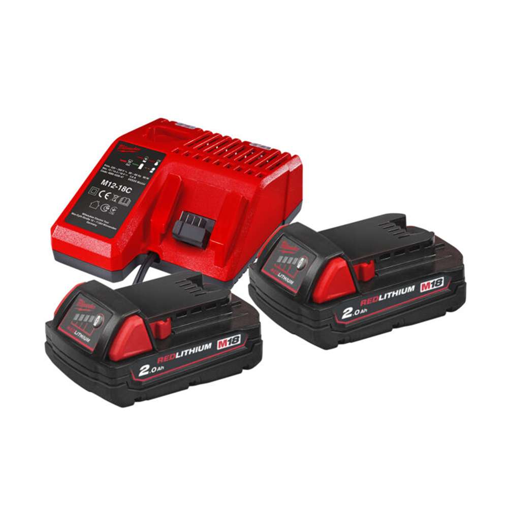 Milwaukee M18NRG-202 M18 Battery and Charger Kit 2.0Ah 0