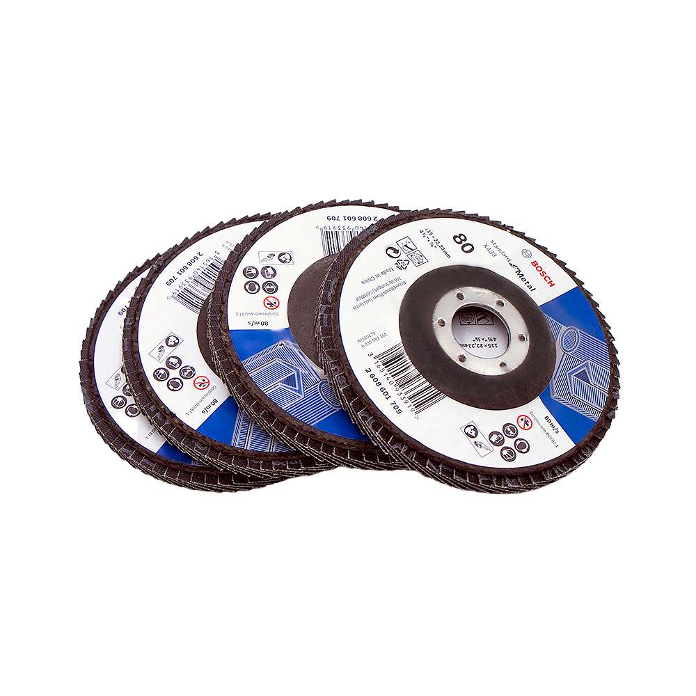 Bosch Flap Disc 80 Grit, Plate Made Glass Fibre & Suitable for Metalworking, 115mm ( 2608603347 ) 2