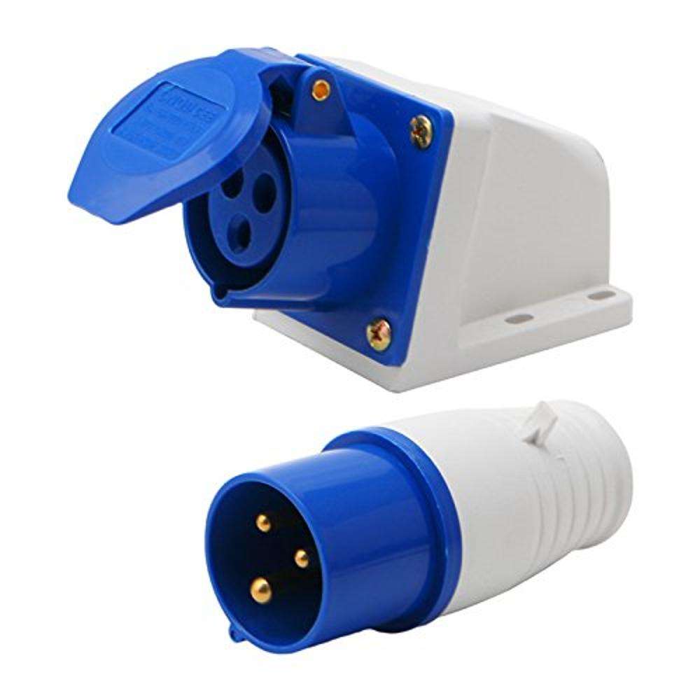 16MPA 3 Pin Wall Mounted Industrial Socket 0